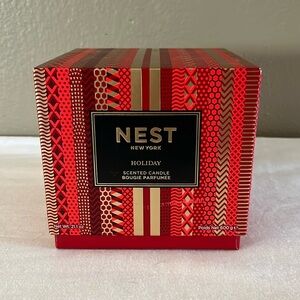 NEST Holiday Candle Empty Box 21.1 oz Red Gold Storage Display Packaging